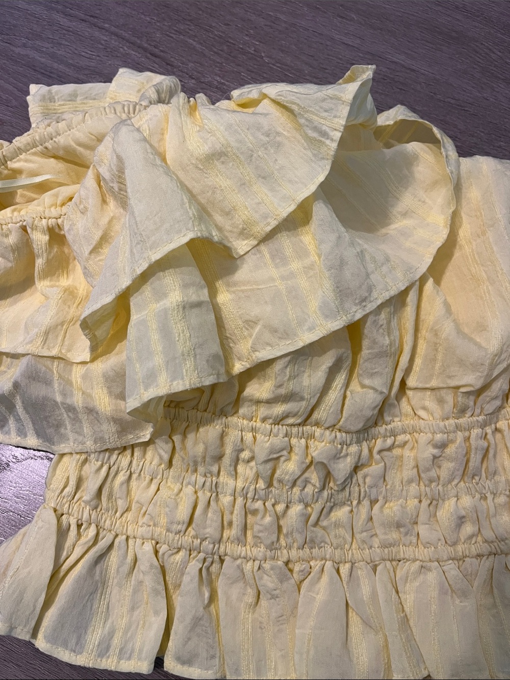 Lush Yellow Ruffle Crop Top - Picture 5 of 6